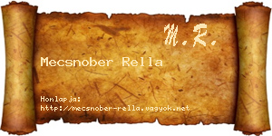 Mecsnober Rella névjegykártya